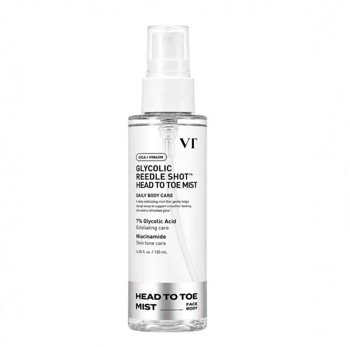VT Cosmetics CICA x Hyalon Glycolic Reedle Shot Head To Toe Mist — Изображение 1